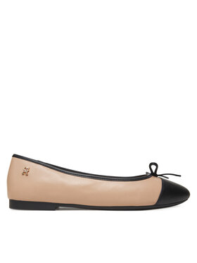 Tommy Hilfiger Tommy Hilfiger Baleriinad Toe Cap Leather Ballerina FW0FW08759 Ekrüüvärv