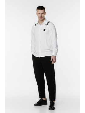 Pilawski Pilawski Koszula KOSZULA BIAŁA MĘSKA ZAMKI XL Biały Slim Fit