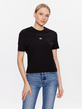 Tommy Jeans Tommy Jeans Тишърт Badge czaDW0DW15640 Черен Regular Fit