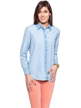 Wrangler Wrangler Koszula Boyfriend Shirt Niebieski Casual Fit