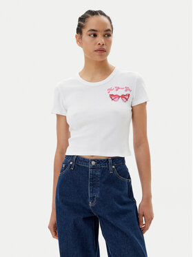 HUGO HUGO T-shirt Delanor_2 50539132 Bijela Cropped Fit