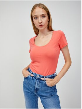 Orsay Orsay T-Shirt 154138-93__L Pomarańczowy Regular Fit