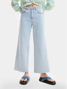 Desigual Desigual Jeansy Denver 24SWDD12 Světle modrá Cropped Fit