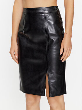 Guess Guess Sukňa z imitácie kože W3BD0A WF8P0 Čierna Slim Fit