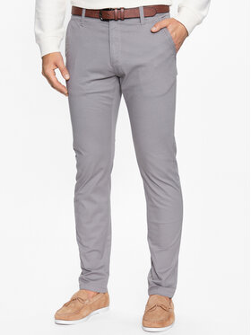 INDICODE INDICODE Pantaloni din material Gower 65-159 Gri Regular Fit