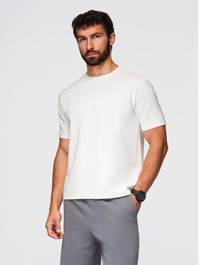 Ombre Ombre T-Shirt OM-TSCT-0240 Biały Comfortable Fit