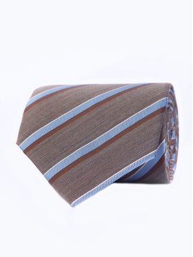 ELSNER ELSNER Krawat JEDWAB ŻAKARD A0023 Brązowy