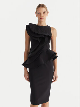 Babylon Babylon Коктейлна рокля MF0214 Черен Slim Fit