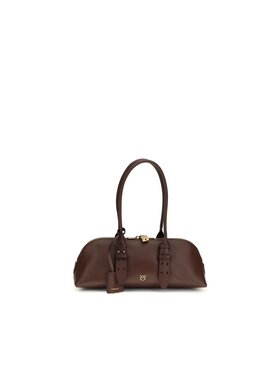 PINKO PINKO Borsetta Brown Calf Leather Bos Taurus Shoulder Marrone