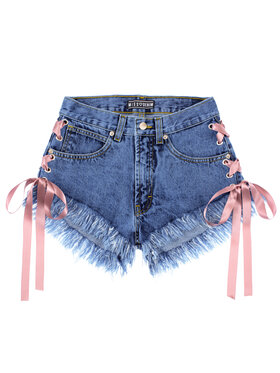 MissDenim MissDenim Szorty jeansowe High Waist Granatowy Regular Fit