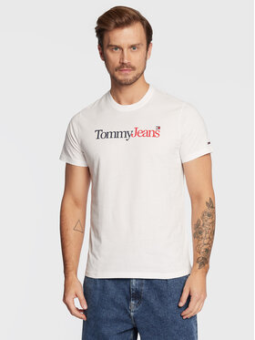 Tommy Jeans Tommy Jeans T-Shirt Essential Multi Logo DM0DM14980 Biały Regular Fit