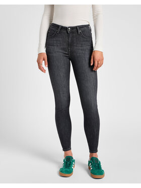 Lee Lee Jeansy SCARLETT HIGH ZIP Szary Skinny Fit