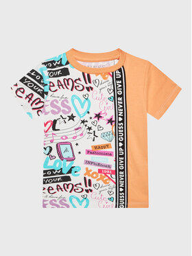 Guess Guess T-Shirt K3RI24 K6YW3 Pomarańczowy Regular Fit