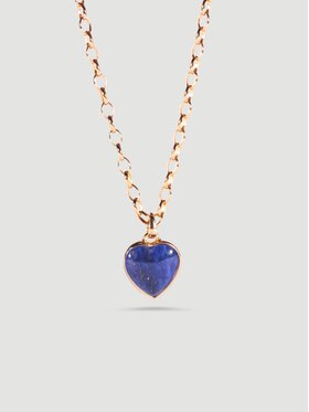 Amétrine  Amétrine Naszyjnik Coeur z lapis lazuli Złoty