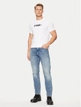 Karl Lagerfeld Jeans Majica A1M17112 Bela Slim Fit