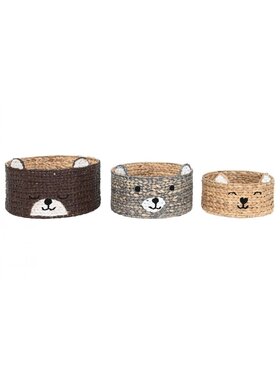 MIAhome MIAhome Kosz 3 szt. na zabawki GATTO E CANE-I Kolorowy