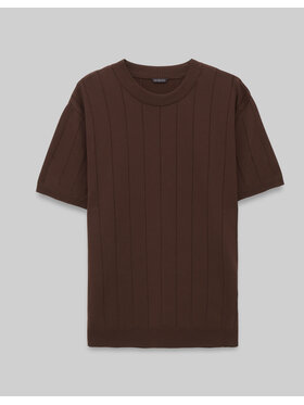 Borgio Borgio T-Shirt paspardo_braz Brązowy Classic Fit