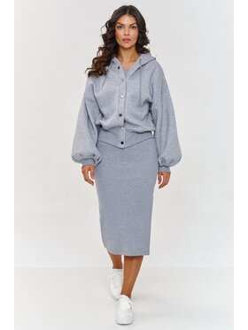 Makadamia Makadamia Komplet bluza i sukienka A6 Szary Loose Fit