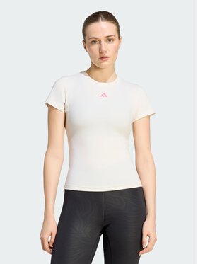 adidas adidas Koszulka techniczna 167807 Beżowy Slim Fit