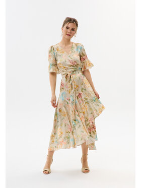 Mirons Mirons Sukienka wieczorowa Print Beżowy Feminine Fit
