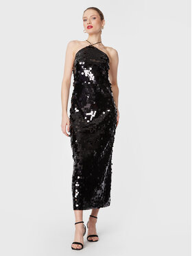 ROTATE ROTATE Coctailkleid Big Sequins RT2247 Schwarz Slim Fit