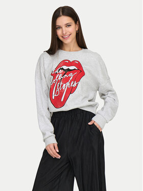 ONLY ONLY Mikina Rolling Stones 15345927 Šedá Regular Fit