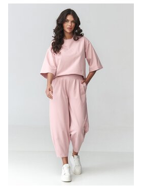 Makadamia Makadamia Dres M916 Różowy Loose Fit