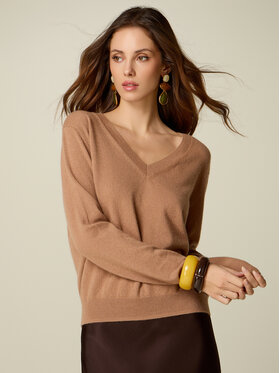 Oltre Oltre Sweter M209E002229N012 Kremowy Regular Fit