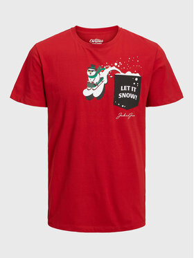 Jack&Jones Jack&Jones T-krekls Christmas 12221436 Sarkans Regular Fit