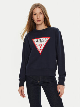 Guess Guess Majica dugih rukava W2YQ16 KBA11 Tamnoplava Regular Fit