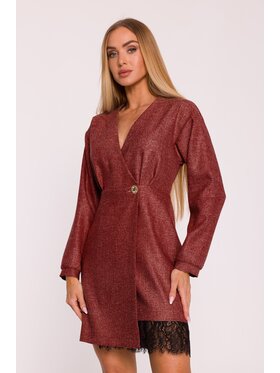 Made of Emotion Made of Emotion Sukienka wieczorowa M871 Bordowy Modern Slim Fit