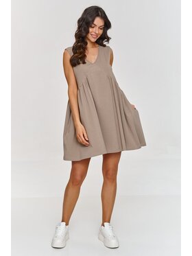 Makadamia Makadamia Sukienka letnia M875 Brązowy A-Line Fit