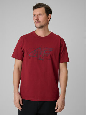 4F 4F T-Shirt COMMERCIAL 12 Czerwony ciemny Regular Fit