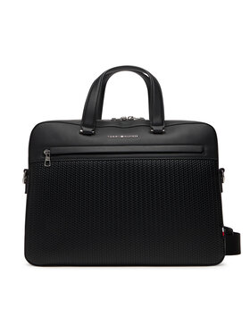 Tommy Hilfiger Tommy Hilfiger Чанта за лаптоп Th Woven Computer Bag AM0AM13660 Черен