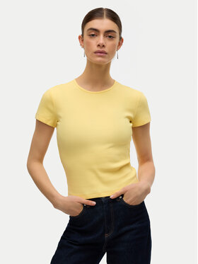 Vero Moda Vero Moda Tricou Chloe 10306894 Galben deschis Tight Fit