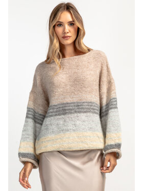 Fobya Fobya Sweter F1897 Brązowy Basic Fit