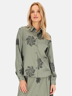 Perso Perso Bluzka CHLE243777F Khaki Regular Fit
