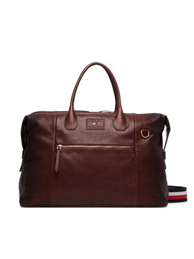 Tommy Hilfiger Tommy Hilfiger Чанта за уикенд Th Casual Leather Duffle AM0AM14745 Кафяв