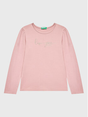 United Colors Of Benetton United Colors Of Benetton Bluzka 3P4ZG104R Różowy Regular Fit