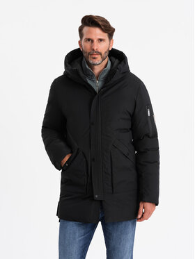 Ombre Ombre Kurtka outdoor OM-JALJ-0202 Czarny Regular Fit