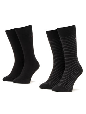 Tommy Hilfiger Tommy Hilfiger 2er-Set hohe Herrensocken 100001496 Schwarz