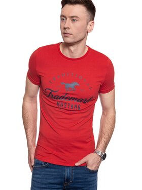Mustang Mustang T-Shirt AARON C PRINT Czerwony Slim Fit