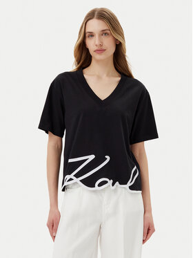 KARL LAGERFELD KARL LAGERFELD Tričko A2W17112 Čierna Regular Fit