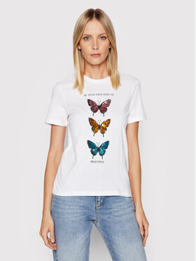 ONLY ONLY Tricou Kita Butterfly 15264864 Alb Regular Fit
