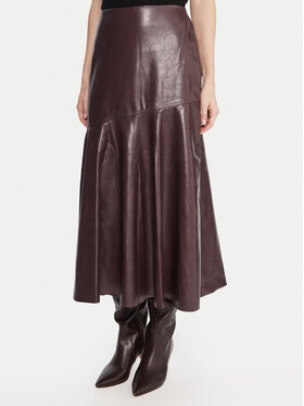 French Connection French Connection Spódnica z imitacji skóry 73ZAP 60 Bordowy Regular Fit