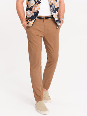 Ombre Ombre Chino kalhoty OM-PACP-0118 Hnědá Regular Fit