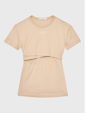 Calvin Klein Jeans Calvin Klein Jeans Každodenné šaty Overlap IG0IG01959 Béžová Regular Fit