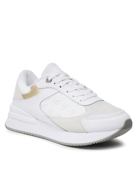 Tommy Hilfiger Tommy Hilfiger Sneakersy Elevated Embossed Runner Gold FW0FW07384 Biały
