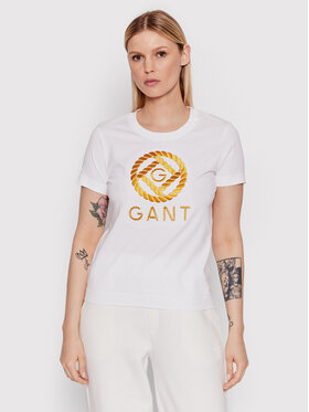 Gant Gant T-Shirt D1 Rope Icon 4200227 Bílá Regular Fit