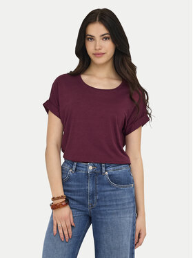 ONLY ONLY T-Shirt Moster 15106662 Bordowy Regular Fit